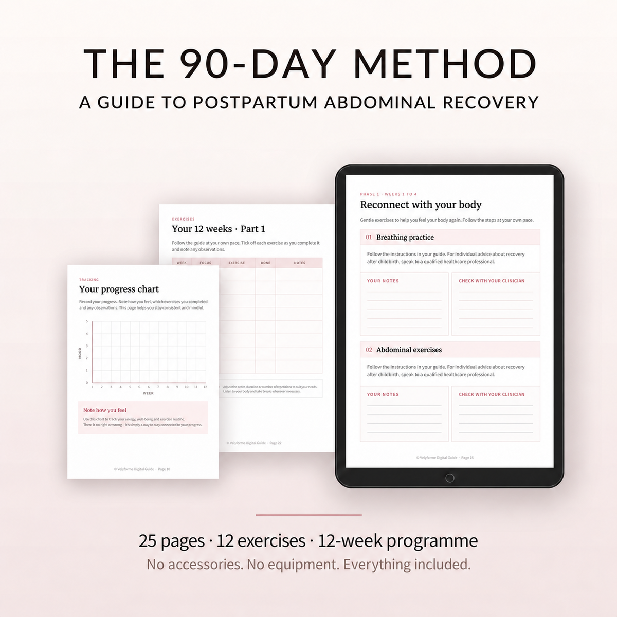 The 90-Day Method digital guide with tablet and worksheet previews
