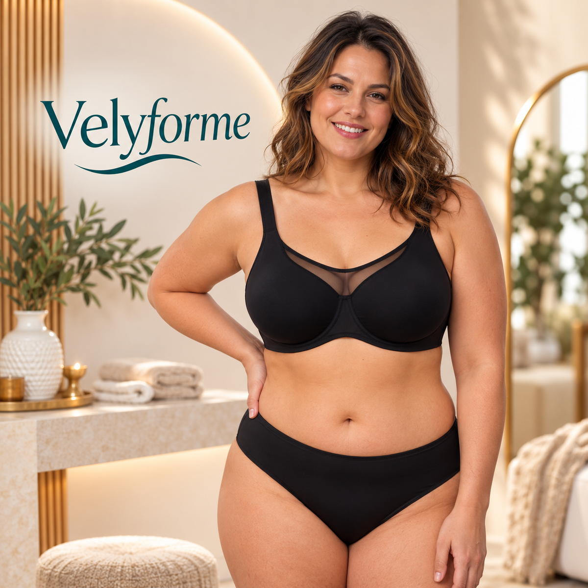Velyforme Invisible Minimizer Bra in Black