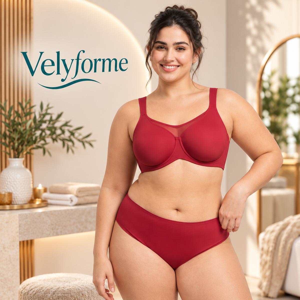 Velyforme Invisible Minimizer Bra in Red