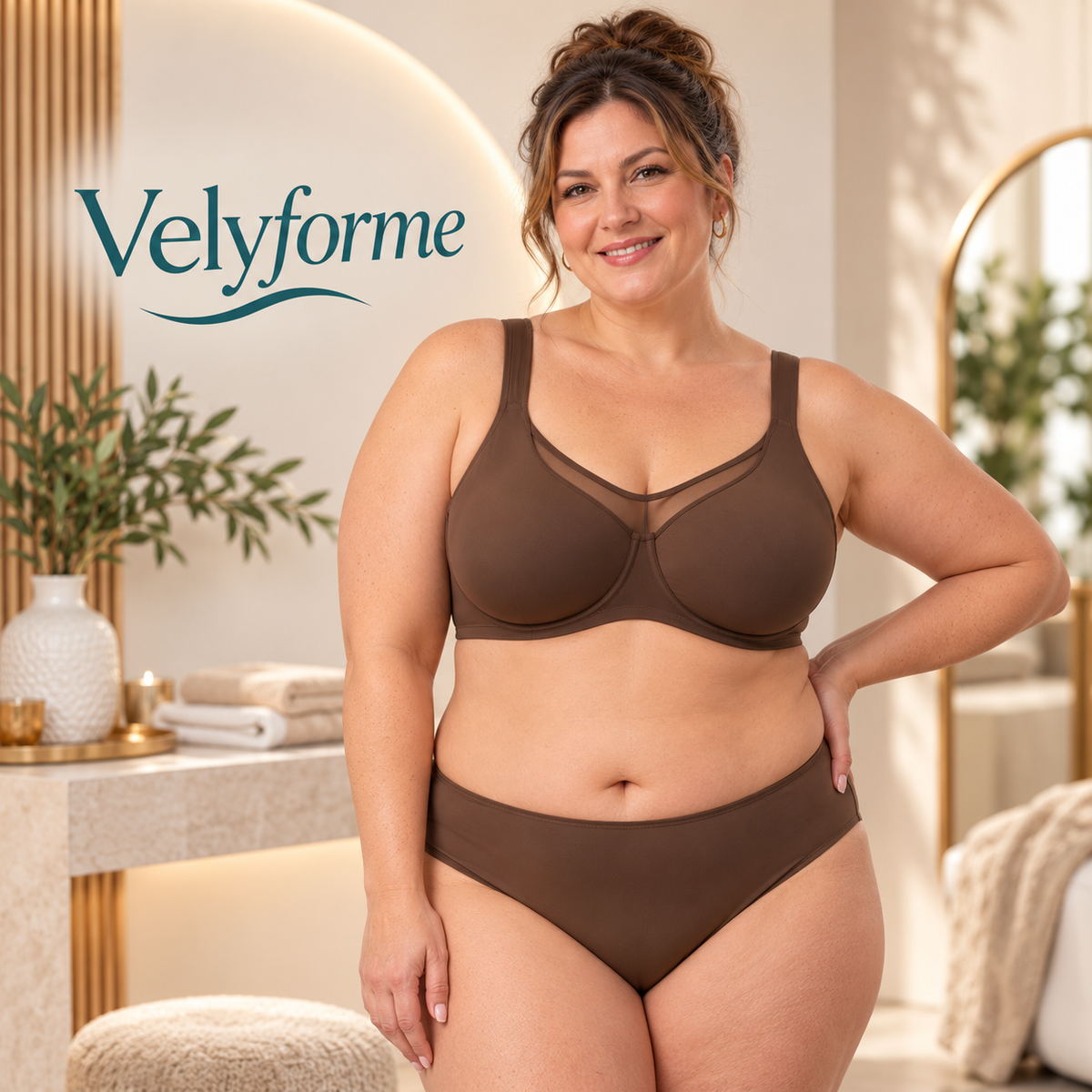 Velyforme Invisible Minimizer Bra in Brown