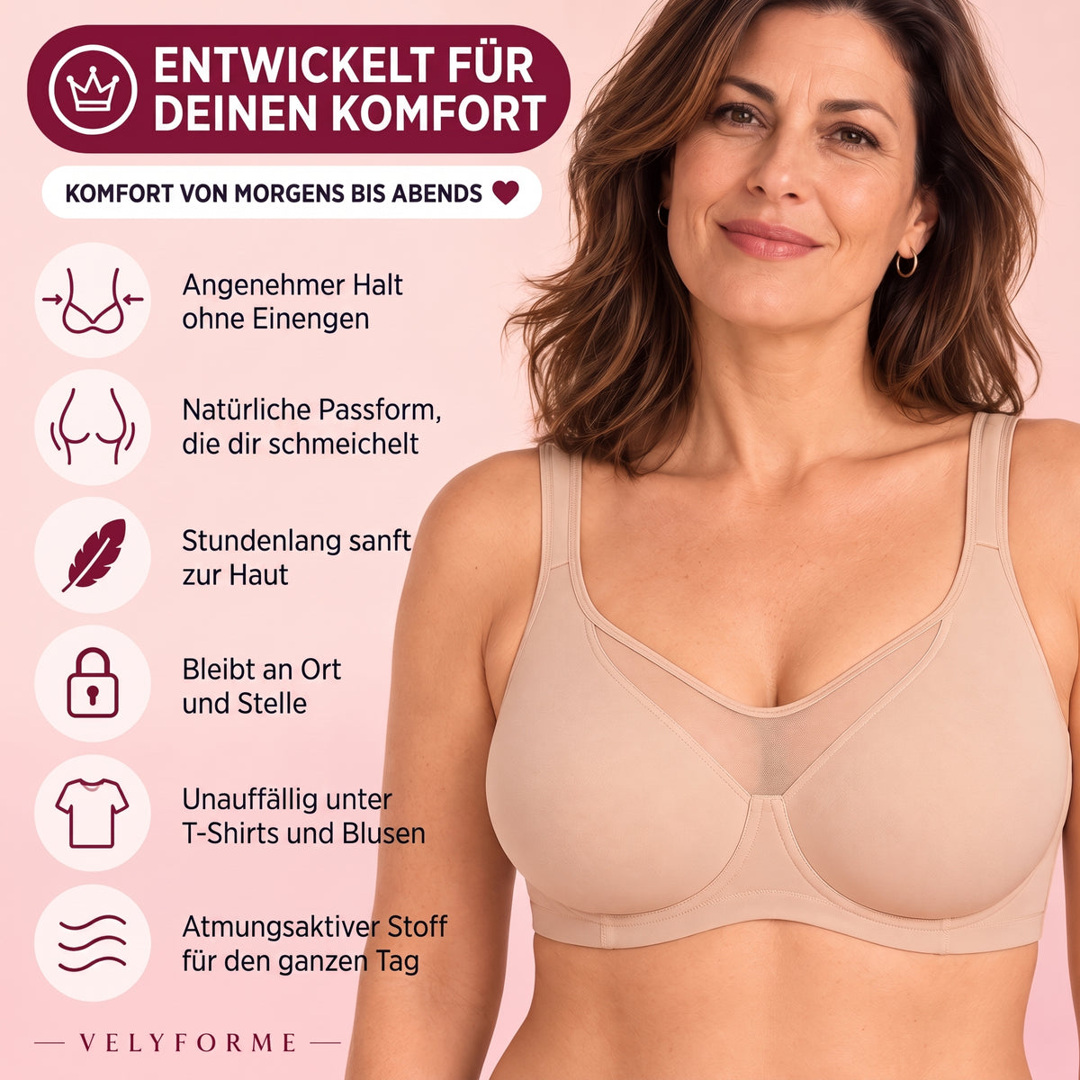 Velyforme Invisible Minimizer Bra: product features